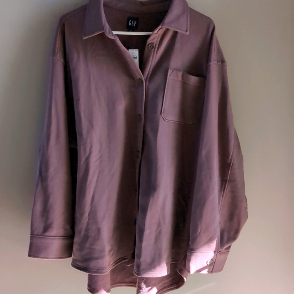 Gap Vintage Soft Shirt Jacket, Oversized Women's Large